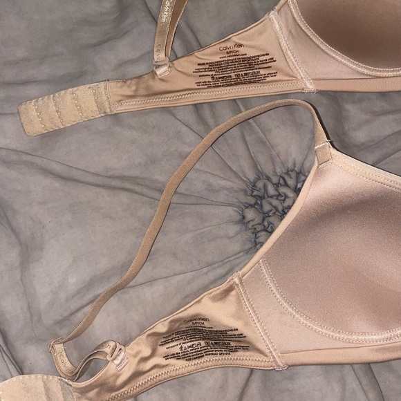3 Calvin Klein Lightly Lined T-Shirt Bras size Small Nude and Black - Picture 4 of 6